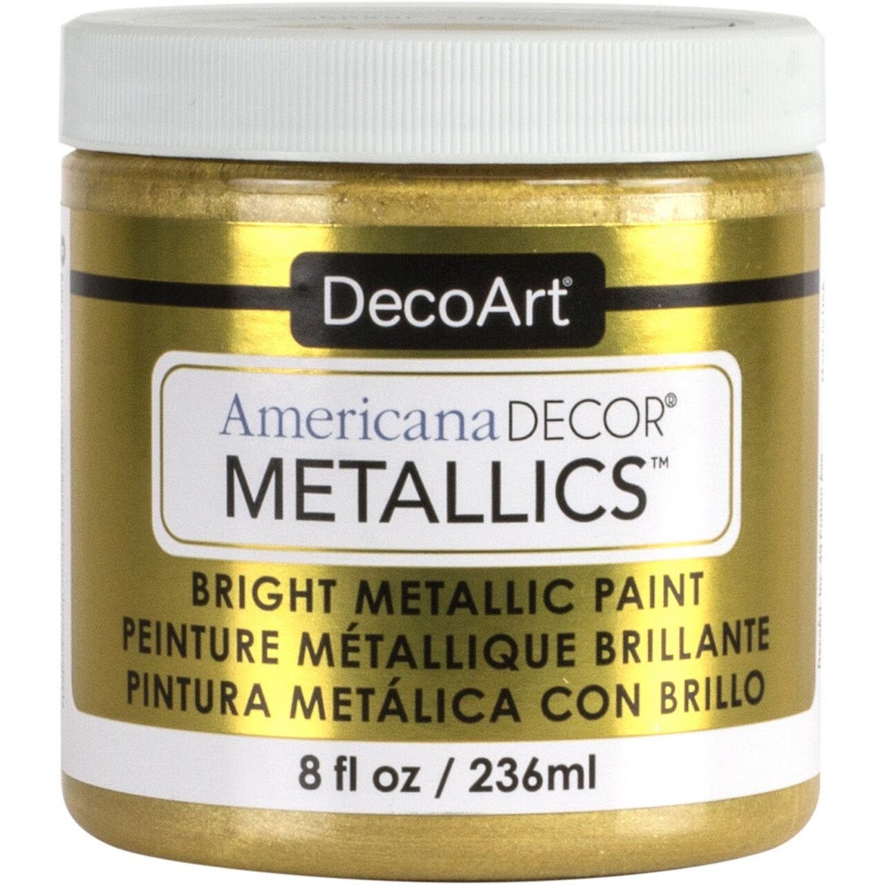 Americana Decor Metallics 8 oz – Ultra-Shine Metallic Acrylic Paint for Furniture, Décor & DIY Projects